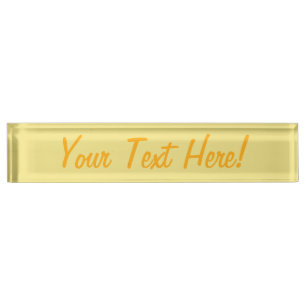 Porte-nom Pour Bureau Décor jaune pastel doux prêt à customiser
