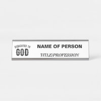 DÉDIÉ À DIEU COOL PERSONNALISABLE NOIR TEXTE