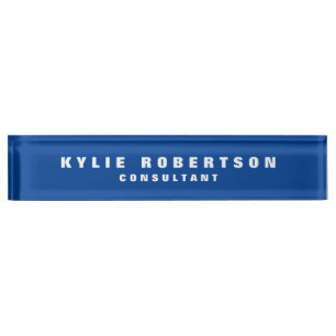 Porte-nom Pour Bureau Deep Blue Legible Professional tendance moderne