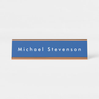 Porte-nom Pour Bureau Deep Blue Trendy Modern Professional