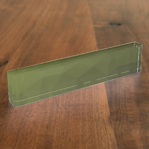 Porte-nom Pour Bureau Dégradé de vert olive de l'armée à motif géométriq