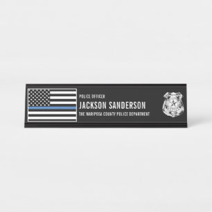 Porte-nom Pour Bureau Département d'officier de police personnalisé Thin