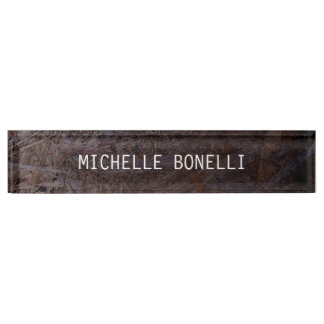 Porte-nom Pour Bureau Design en bois Brown Arrière - plan Plain lisible 
