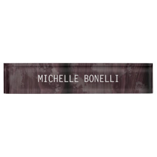 Porte-nom Pour Bureau Design en bois Brown Arrière - plan Plain lisible 