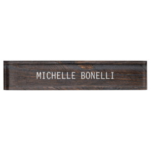 Porte-nom Pour Bureau Design en bois Brown Arrière - plan Plain lisible 