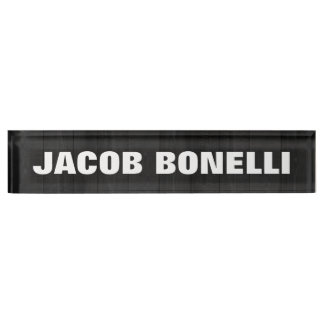 Porte-nom Pour Bureau Design moderne Creative Gras Texte minimaliste Gri