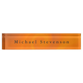 Porte-nom Pour Bureau Design moderne Orange tendance Unique Personnel