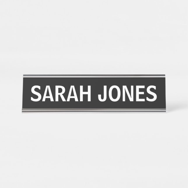 PORTE-NOM POUR BUREAU DESK NAME PLATE SIMPLE BASIC CUSTOM  (Devant)