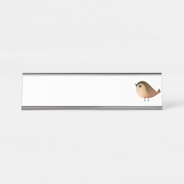 Porte-nom Pour Bureau Dessin animé d'oiseau moineau (Devant)