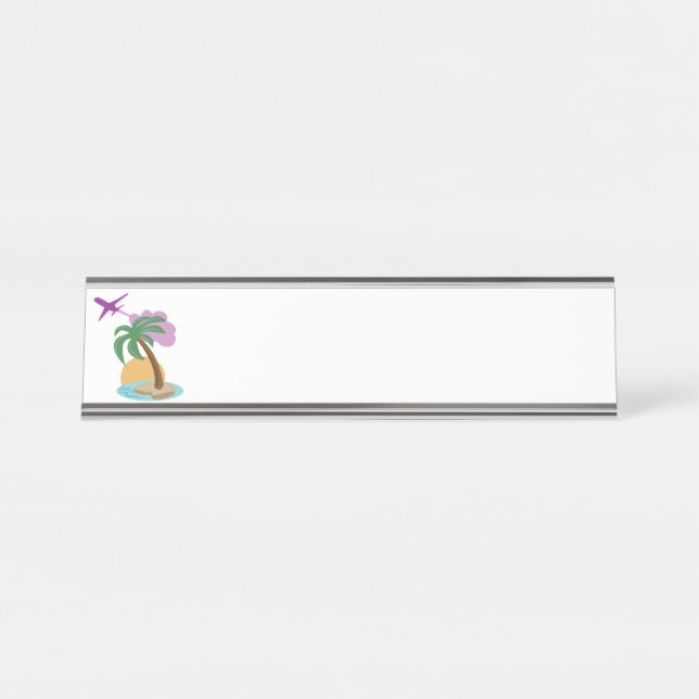 Porte-nom Pour Bureau Destination tropicale (Devant)