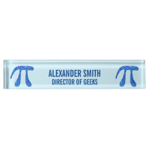Porte-nom Pour Bureau Directeur bleu Of Geeks Funny de geek de maths de