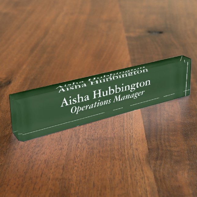 Porte-nom Pour Bureau Directeur des opérations Green (Taille)