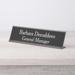 Porte-nom Pour Bureau Directeur général Noir