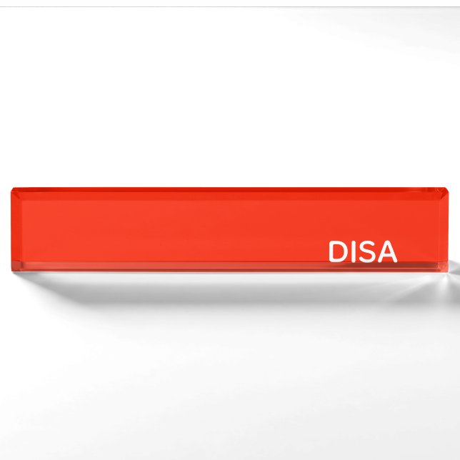 Porte-nom Pour Bureau Disa Red color (Devant)