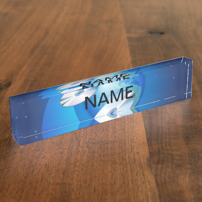 Porte-nom Pour Bureau Disques volants (Taille)