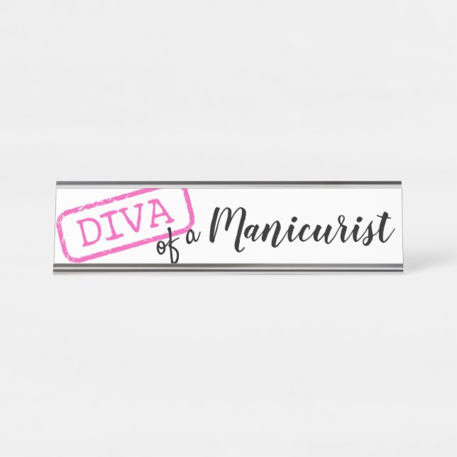 Porte-nom Pour Bureau "DIVA" d'un maniériste (Devant)