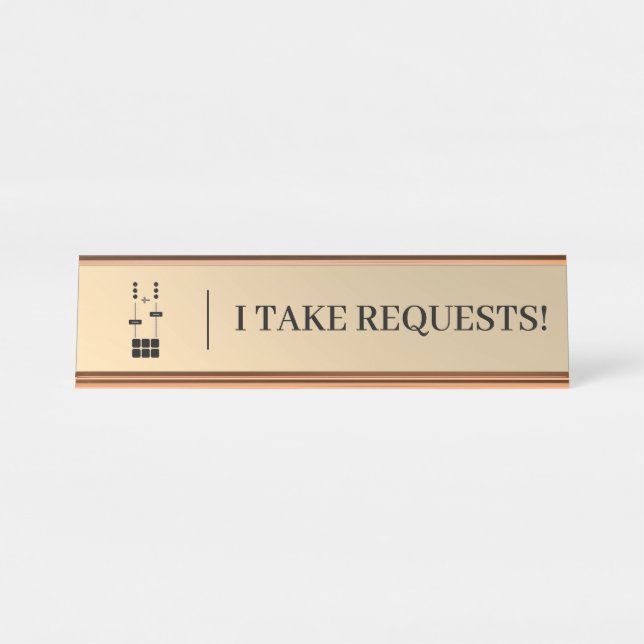 Porte-nom Pour Bureau DJ Mariage Gold Faux (Devant)