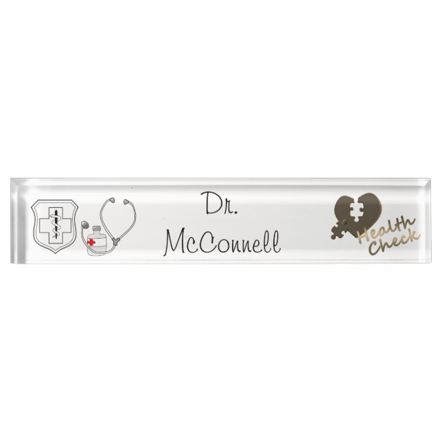 Porte-nom Pour Bureau Docteur (Devant)