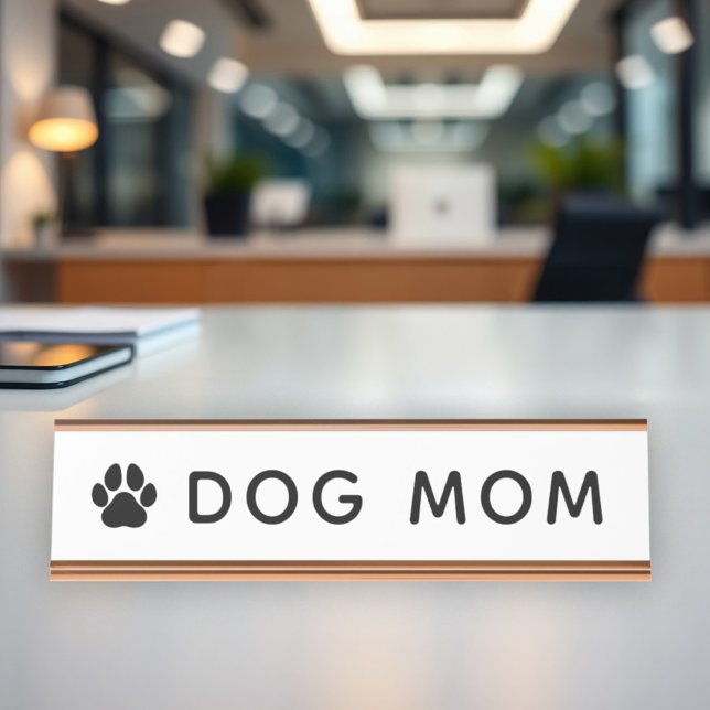 Porte-nom Pour Bureau Dog Maman Desk Nom Plate (Créateur téléchargé)
