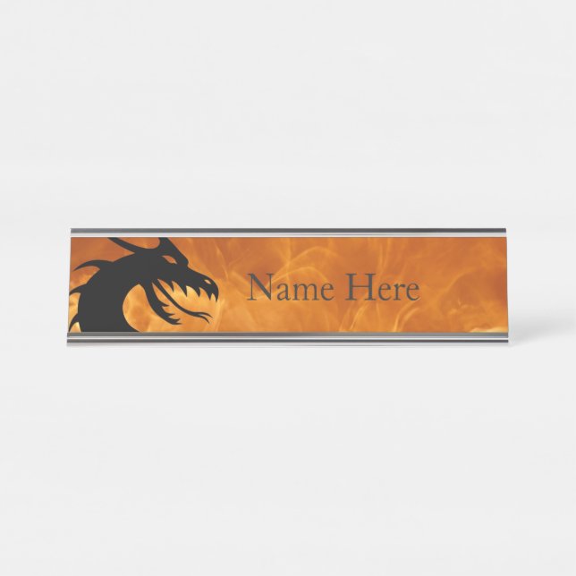 Porte-nom Pour Bureau Dragon (Devant)