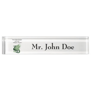 Porte-nom Pour Bureau Dragon et son Roi Lear Cartoon de Shakespeare de