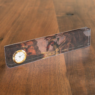 Porte-nom Pour Bureau Dragon Imaginaire dans les montagnes