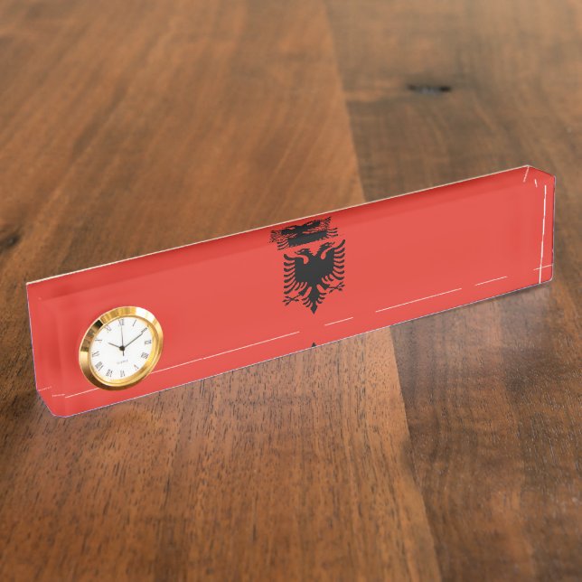 Porte-nom Pour Bureau Drapeau albanais (Taille)