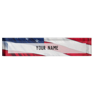 Porte-nom Pour Bureau Drapeau américain