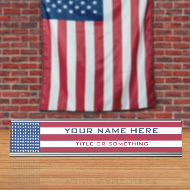 Porte-nom Pour Bureau Drapeau américain (Créateur téléchargé)