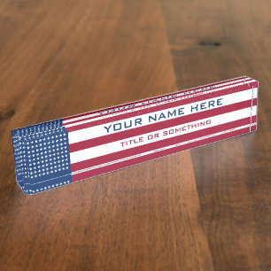 Porte-nom Pour Bureau Drapeau américain