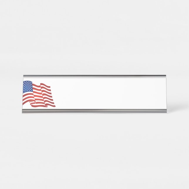 Porte-nom Pour Bureau Drapeau américain (Devant)