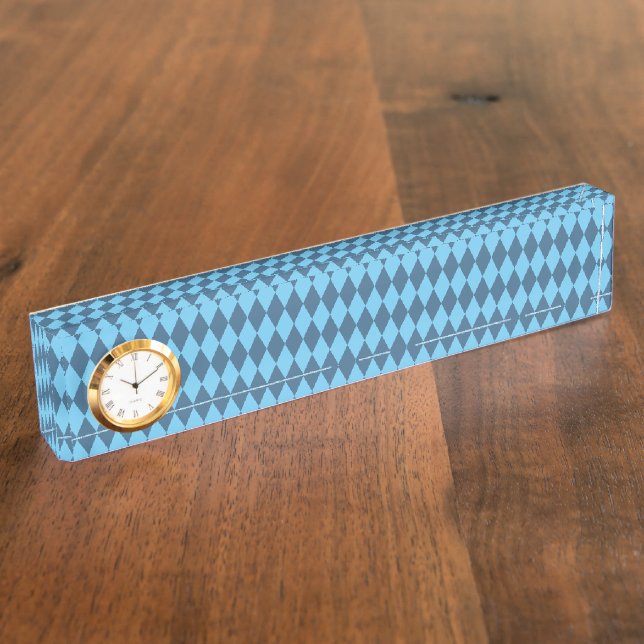 Porte-nom Pour Bureau Drapeau bleu Bavaria Rhombus Motif (Taille)
