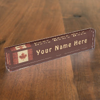 Drapeau Canadien Sur L'Écorce De Birch Intérieur