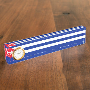 Porte-nom Pour Bureau Drapeau Cuba