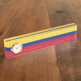 Porte-nom Pour Bureau Drapeau de Colombie