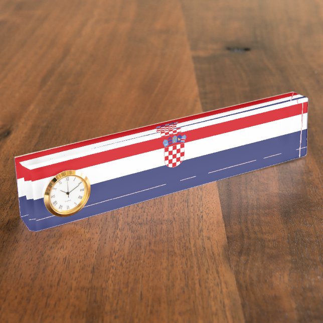Porte-nom Pour Bureau Drapeau de Croatie (Taille)