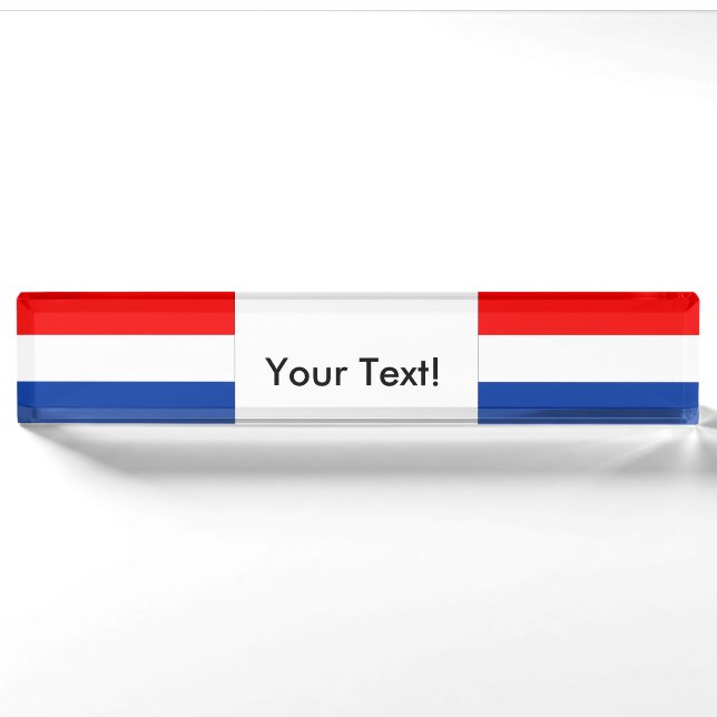 Porte-nom Pour Bureau Drapeau de la Pays-Bas (Devant)