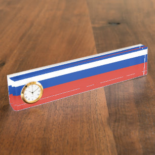 Porte-nom Pour Bureau Drapeau de la Russie