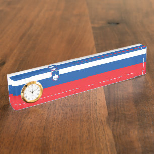 Porte-nom Pour Bureau Drapeau de la Slovénie