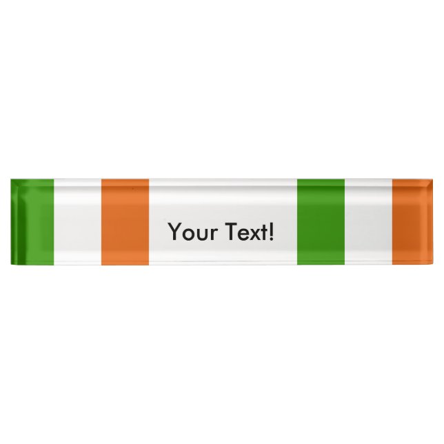 Porte-nom Pour Bureau Drapeau de l'Irlande (Devant)
