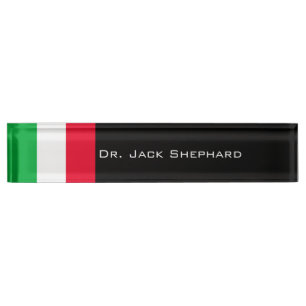 Porte-nom Pour Bureau Drapeau de l'Italie