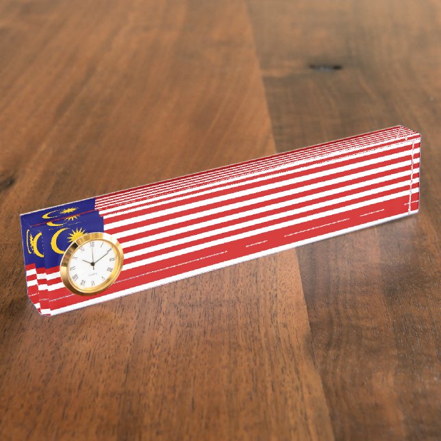Porte-nom Pour Bureau Drapeau de Malaisie (Taille)