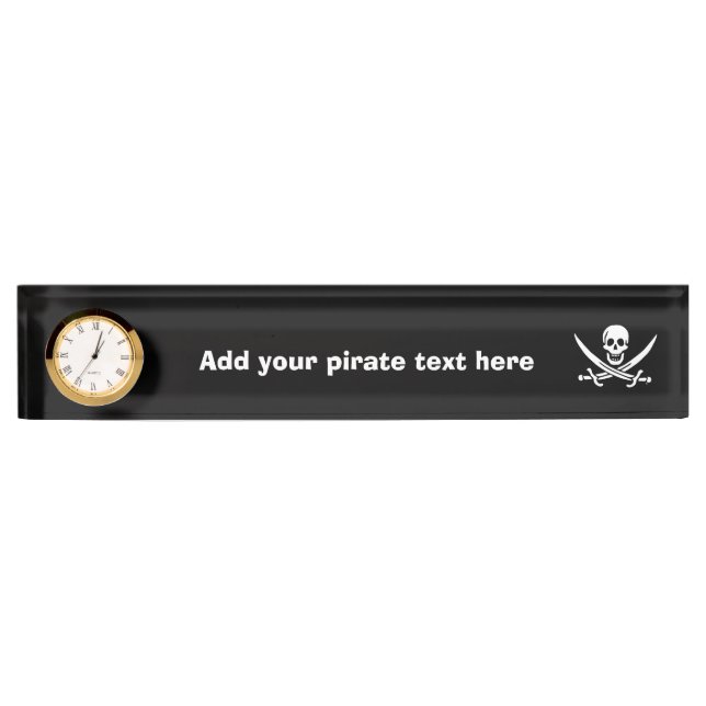 Porte-nom Pour Bureau Drapeau de pirate de jolly roger (Devant)