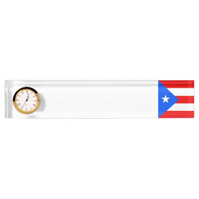 Porte-nom Pour Bureau Drapeau de Porto Rico (Devant)