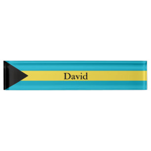 Porte-nom Pour Bureau Drapeau des Bahamas