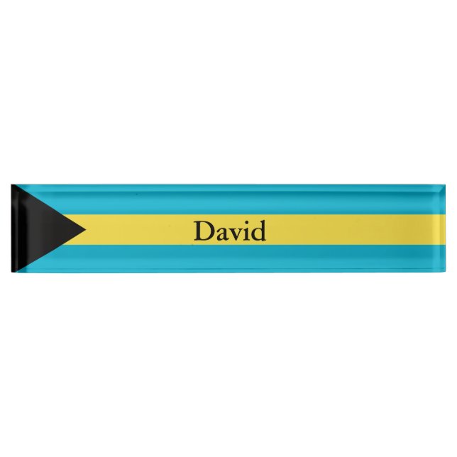 Porte-nom Pour Bureau Drapeau des Bahamas (Devant)