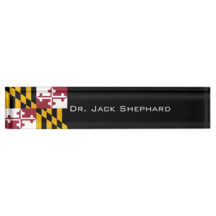 Porte-nom Pour Bureau Drapeau d'état du Maryland