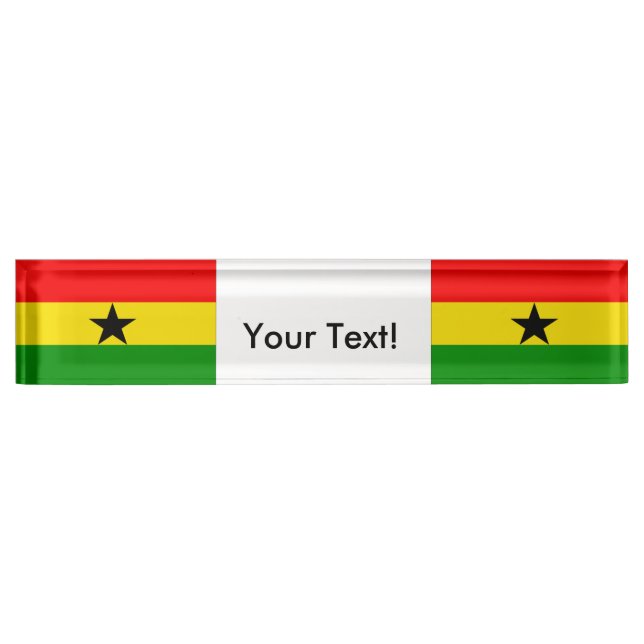 Porte-nom Pour Bureau Drapeau du Ghana (Devant)