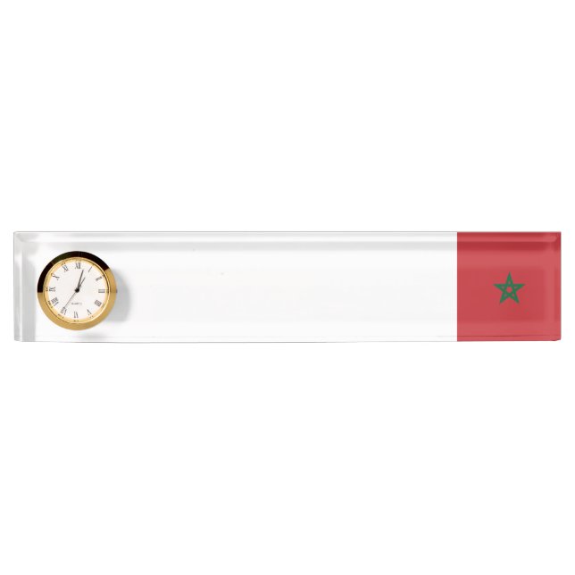 Porte-nom Pour Bureau Drapeau du Maroc (Devant)