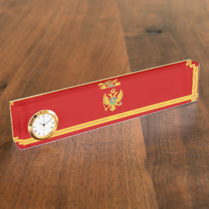 Porte-nom Pour Bureau Drapeau du Monténégro